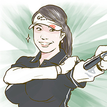 Gカップ巨乳プロゴルファー新井麻衣のおっぱい振り子打法！