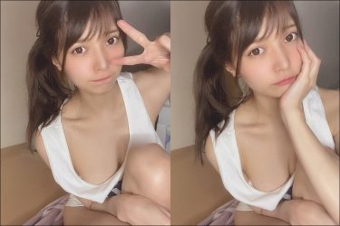 似鳥沙也加、ゆるゆるタンクトップの激烈無防備ショット!
