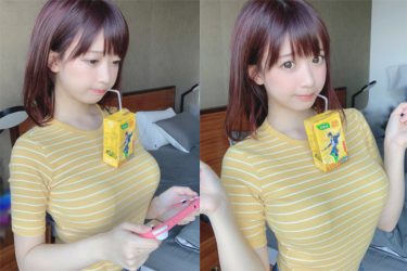 美少女レイヤー・yami、おっぱいパワーフル発揮! 巨乳を机の代わりにしてしまう…