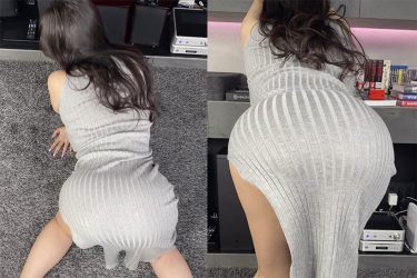 エロすぎる女社長コスプレイヤー・小町ねね、欲望を刺激する「ニット尻」！