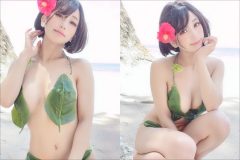 人気コスプレイヤー・望月もち子、衝撃の葉っぱビキニ！