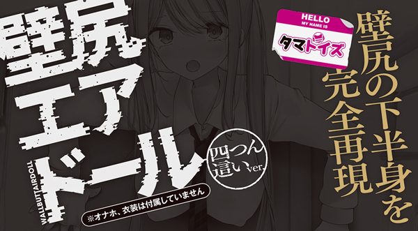 お股とお尻の密着度がたまらない『壁尻エアドール 四つん這いver』の画像1